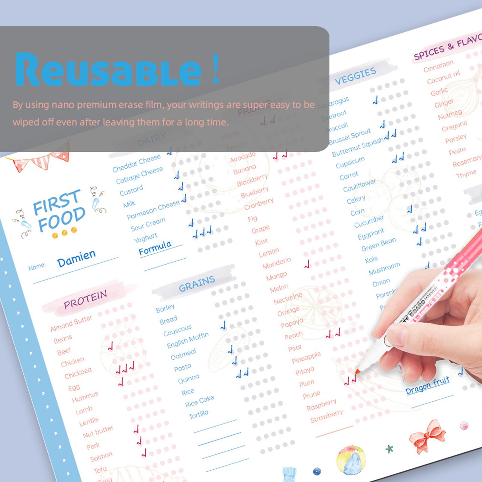 Baby Food Chart - Liste de contrôle des premiers aliments