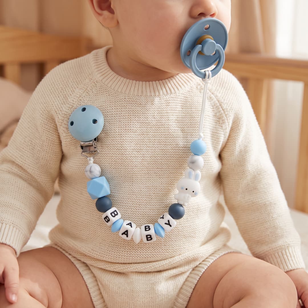 Baby Food Name - Attache-tétine personnalisée pour bébé avec nom,