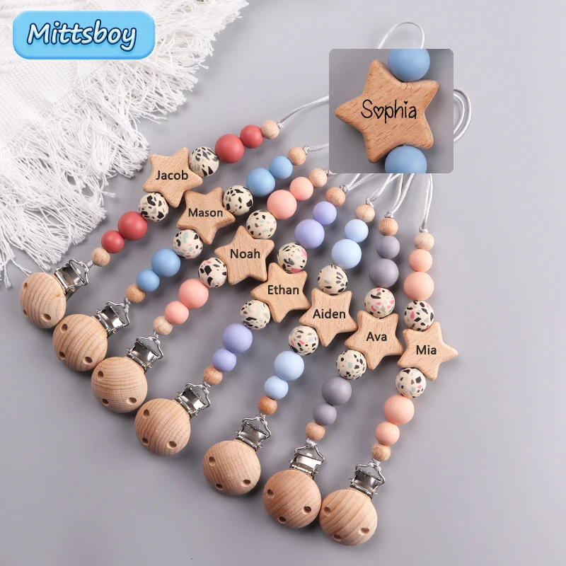 Baby Food Name - Tétine en Bois avec Nom Personnalisé