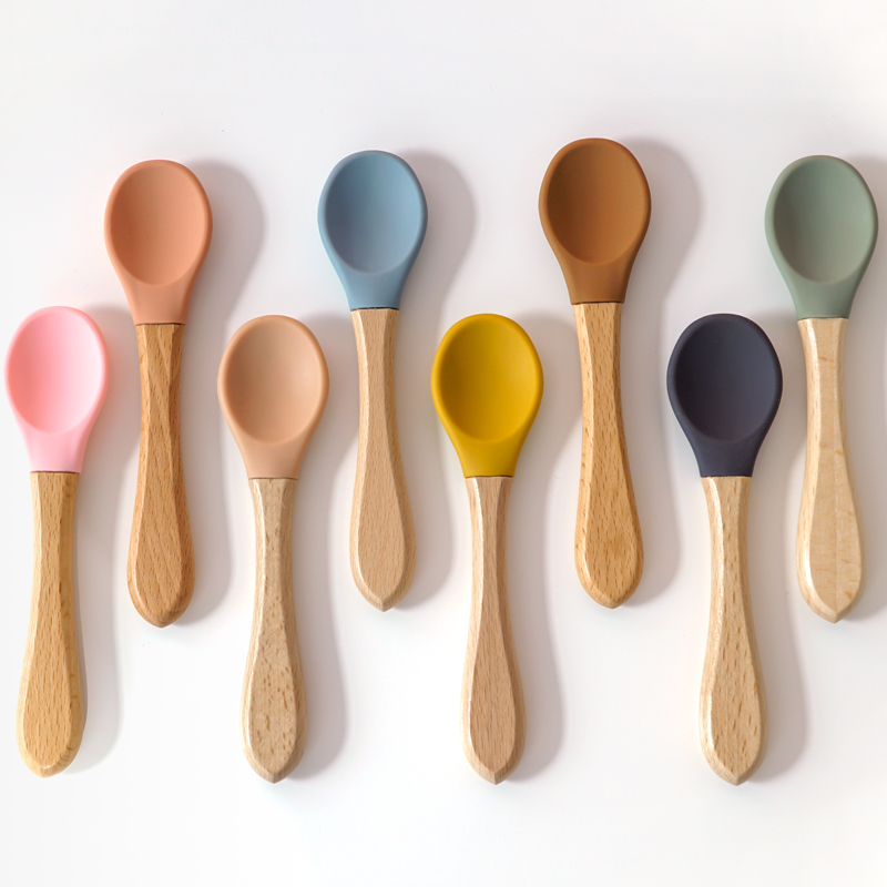 Puree Baby Food - Cuillère d'alimentation en Silicone avec manche