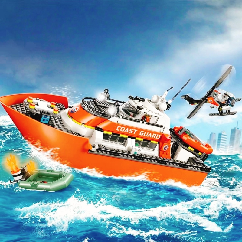 Bateau de sauvetage et hélicop - Lego Set City avis et prix